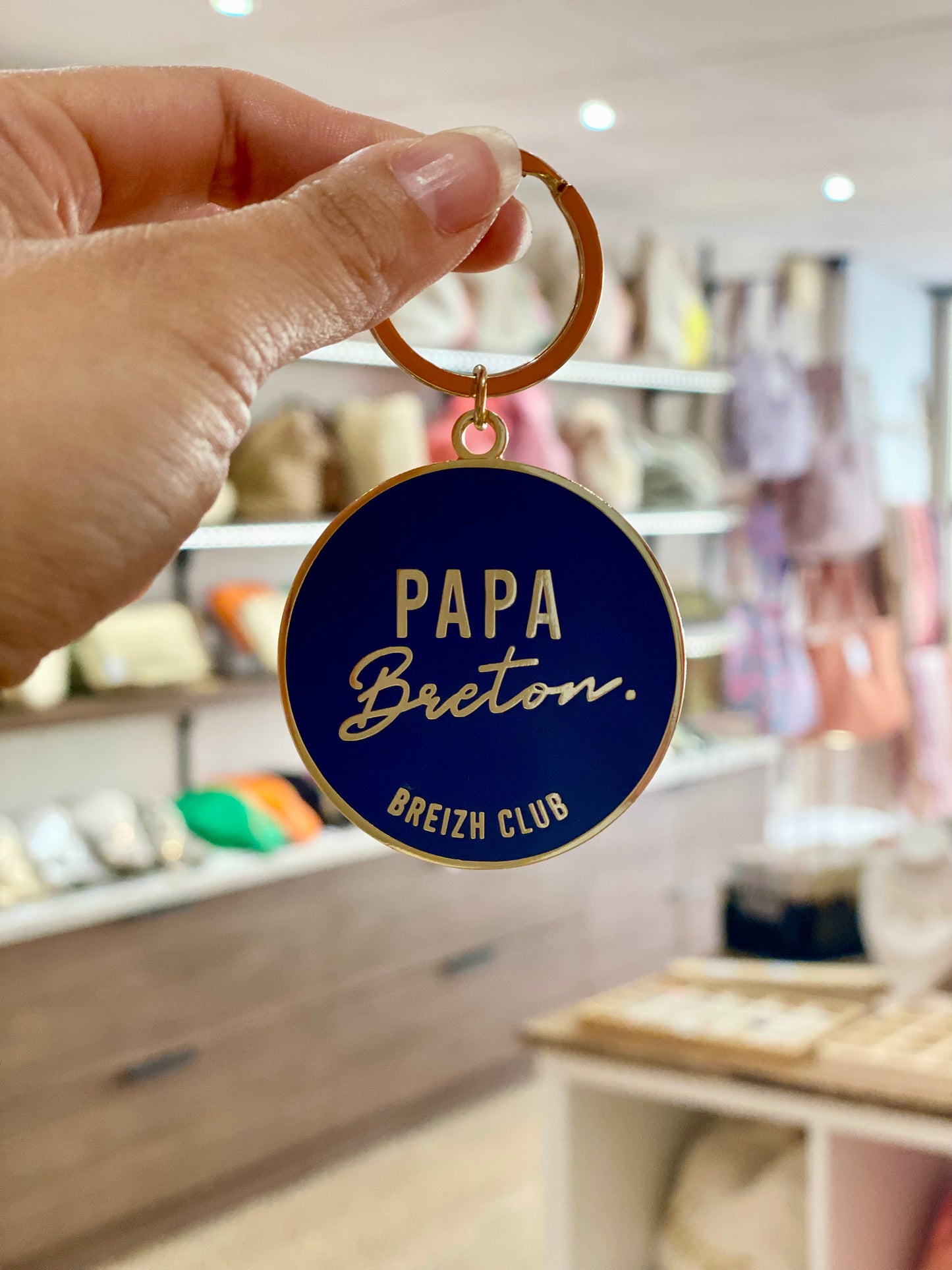Porte-clés émaillé "Papa breton"
