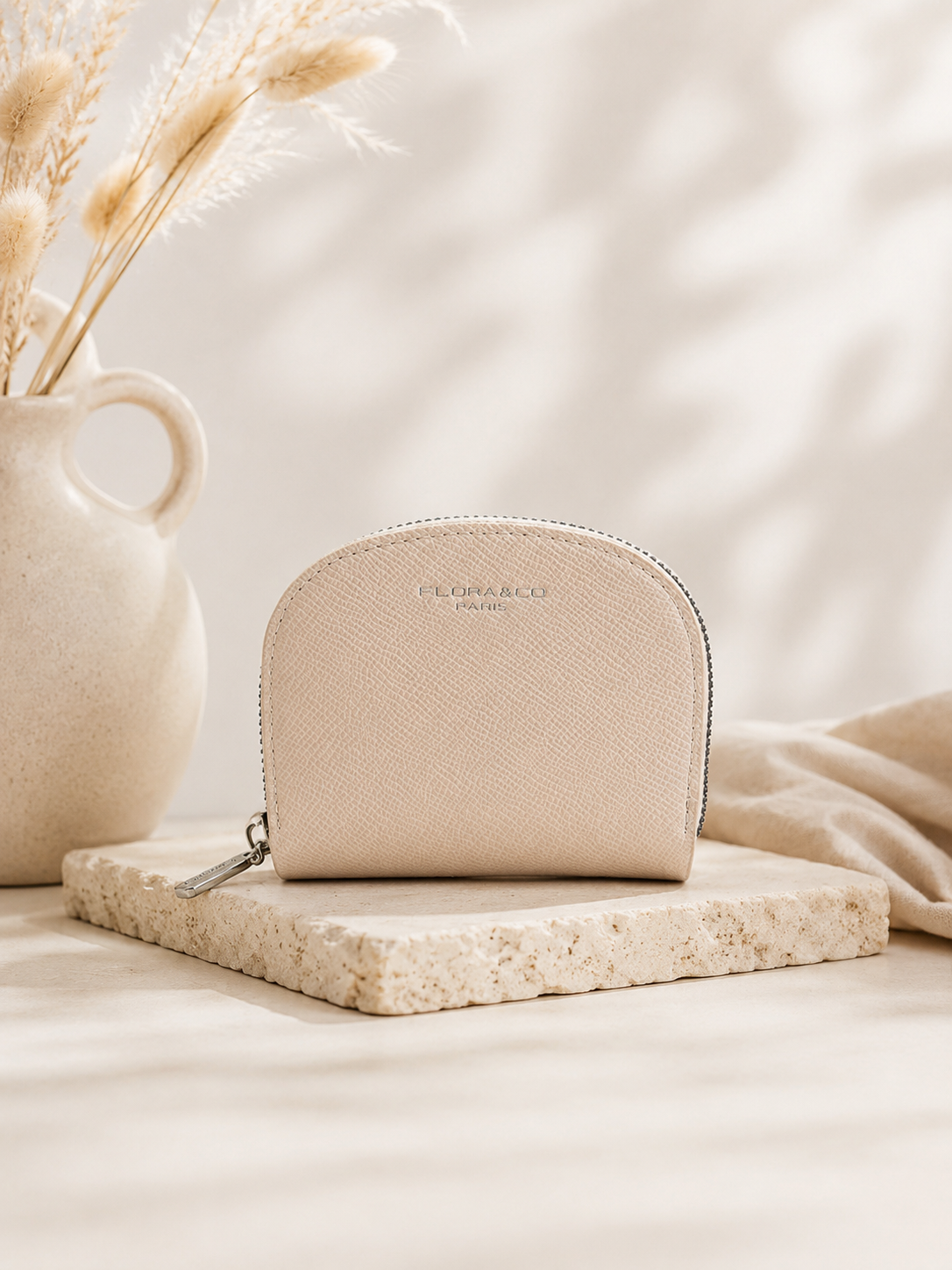 Porte monnaie FLORA beige