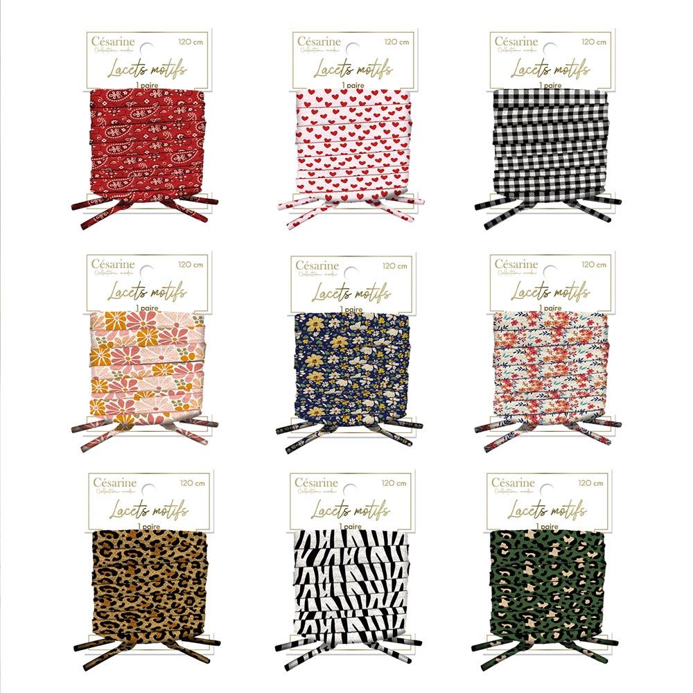 Lacets motifs 120cm (1paire)