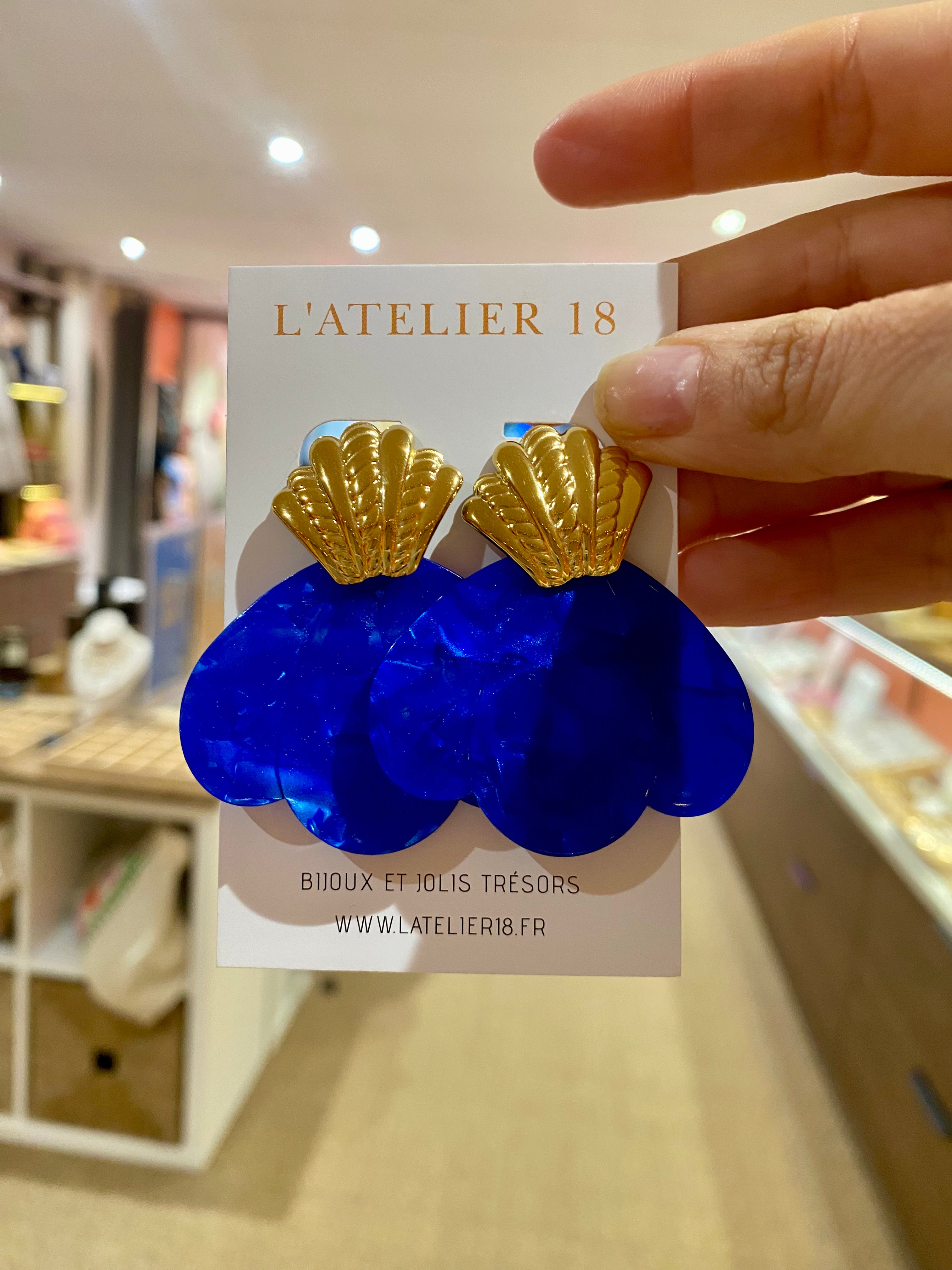 Boucles d'oreilles Hélène - Bleu