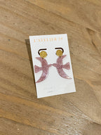 Boucles d'oreilles Elphy - Pailleté vieux rose