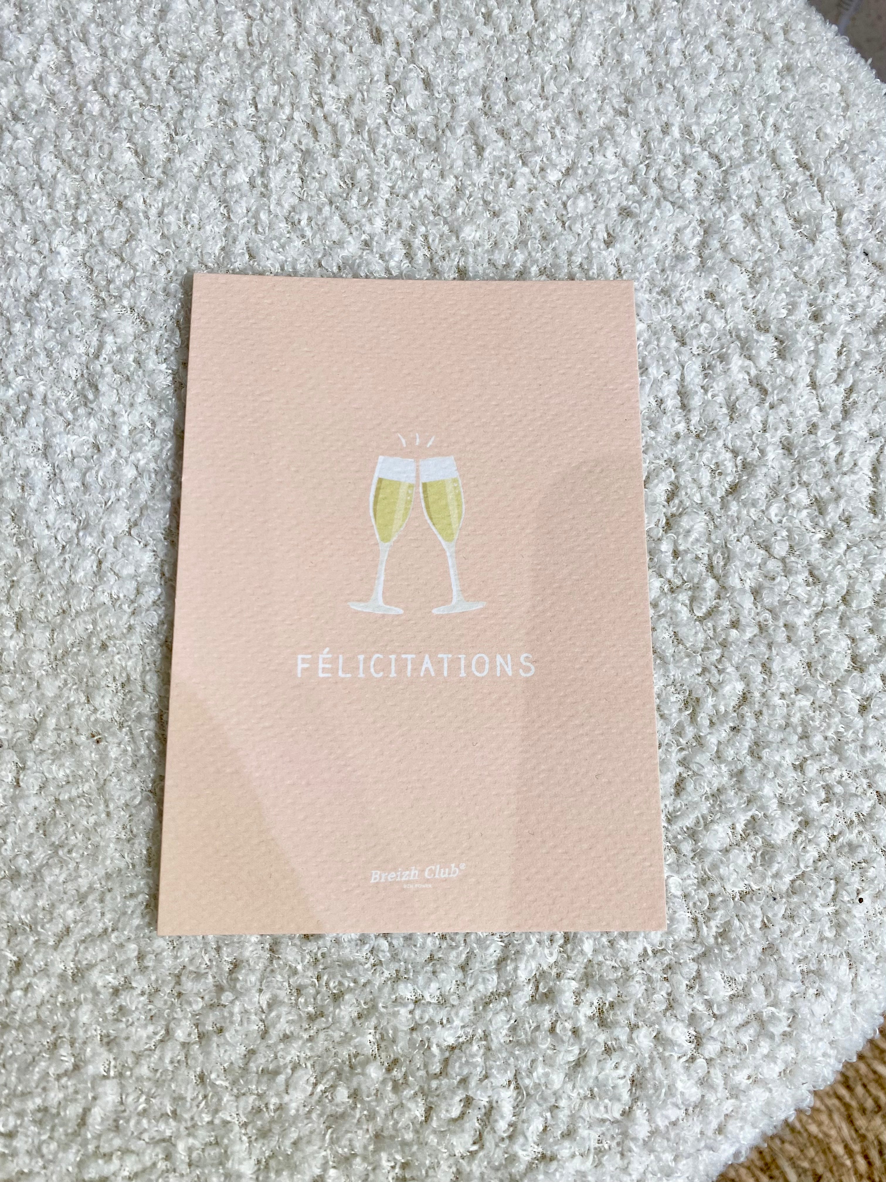 Carte postale "Félicitations" Champagne