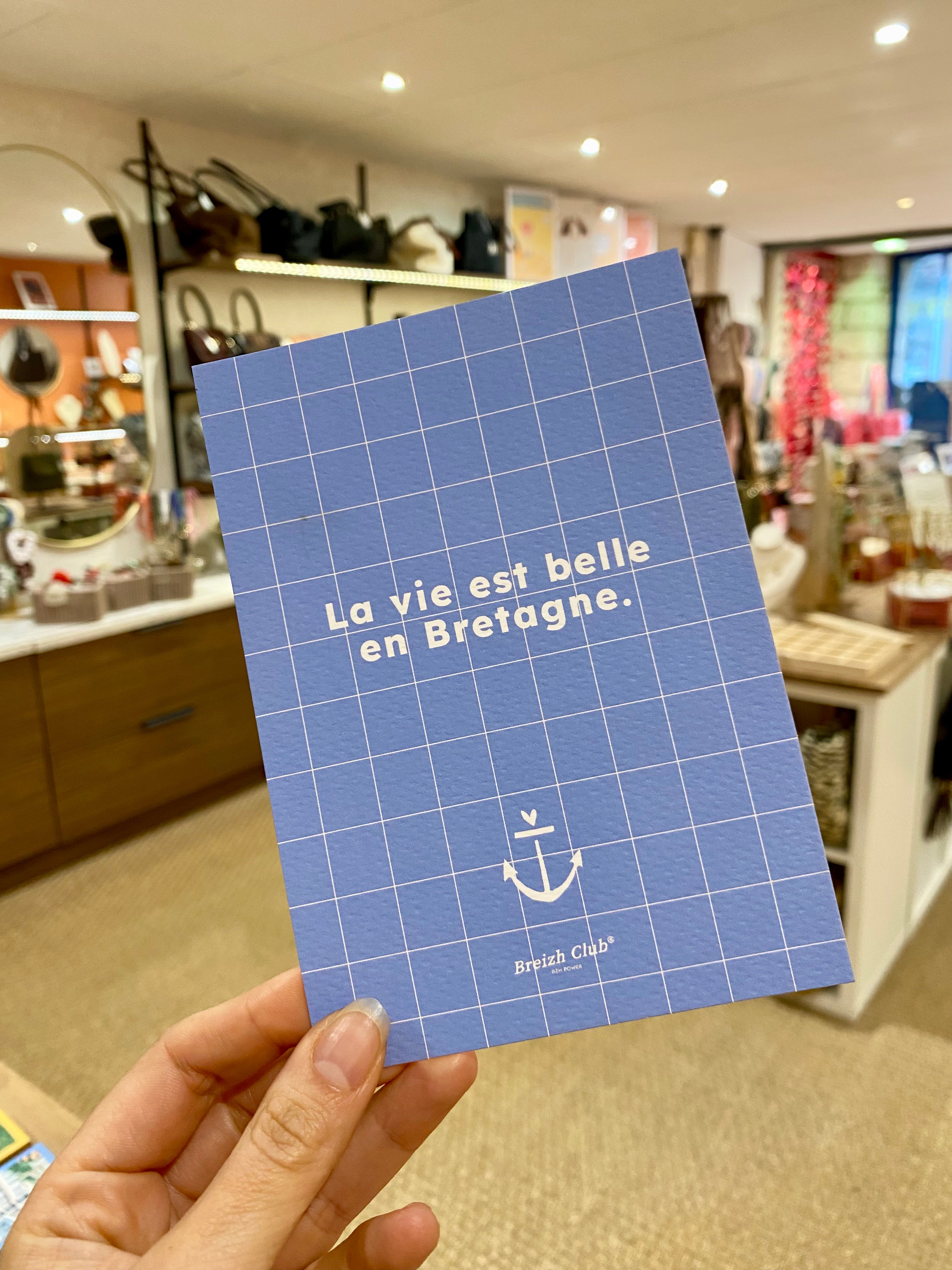 Carte postale "La vie est belle en Bretagne"