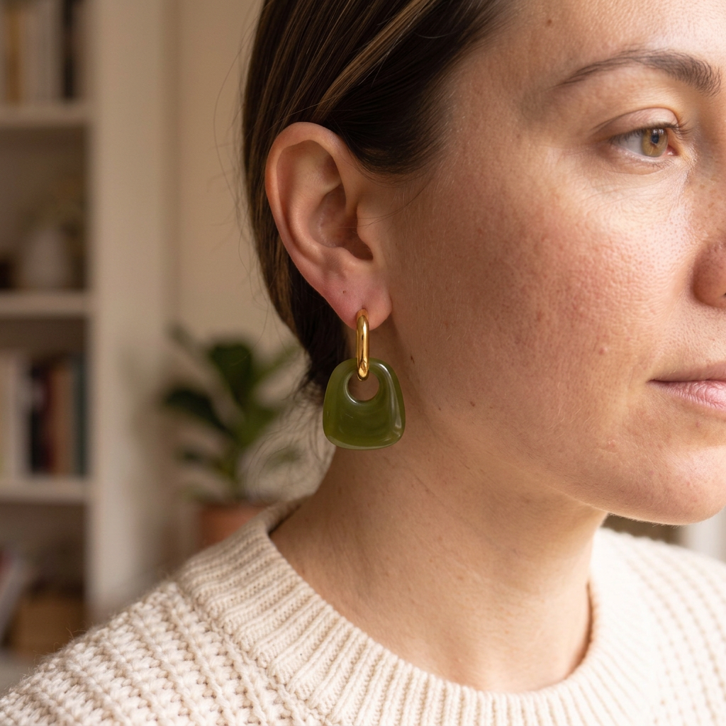 Boucles d'oreilles Pack Naïs - Kaki/ambre/noir
