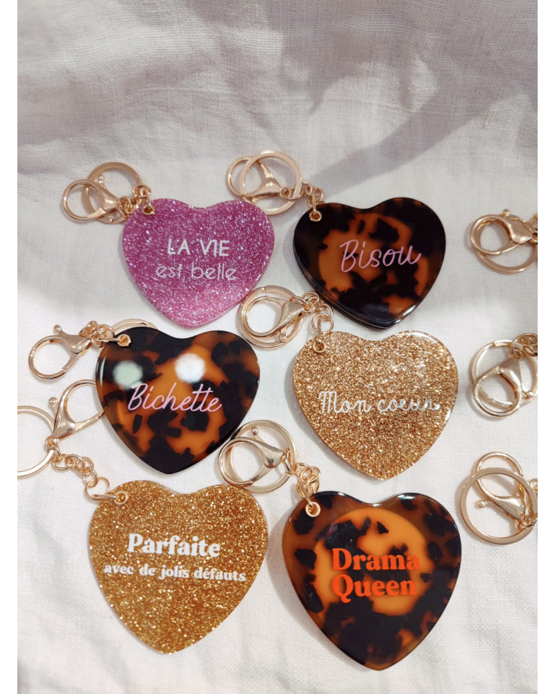 Miroir de poche coeur